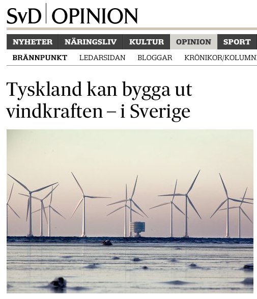 Tyskland kan bygga ut vindkraften – i Sverige SvD